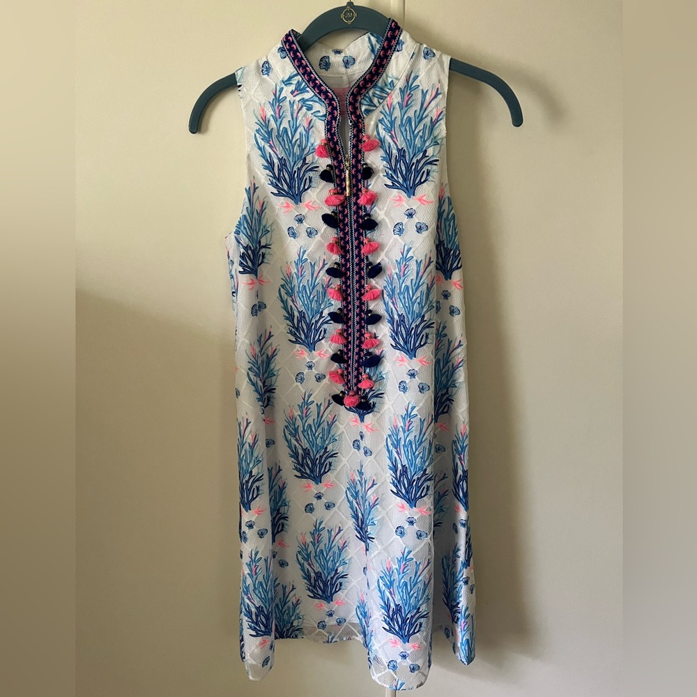 NWT Lilly Pulitzer Jane Shift Dress Seaspray Gray Off Shore Size 00